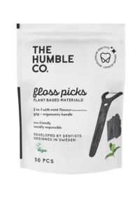 The Humble Co. - Floss Picks with Charcoal & Taste Of Mint 50pcs στο Placebopharmacy