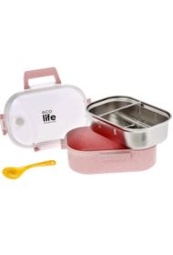 Ecolife Light Pink Φαγητοδοχείο 900ml | Με χώρισμα στο Placebopharmacy