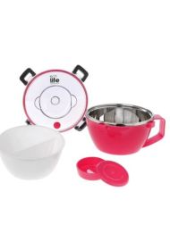 Ecolife Ροζ φαγητοδοχείο thermos 850ml | Με χώρισμα στο Placebopharmacy