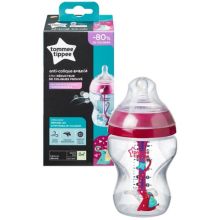 Tommee Tippee Πλαστικό Μπιμπερό Anti-Colic με Θηλή Σιλικόνης Αργή Ροής 0m+ Ροζ 260ml στο Placebopharmacy