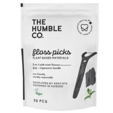 The Humble Co. - Floss Picks with Charcoal & Taste Of Mint 50pcs στο Placebopharmacy