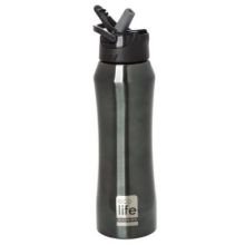 Ecolife Black Thermos 550ml | Eσωτερικό καλαμάκι στο Placebopharmacy