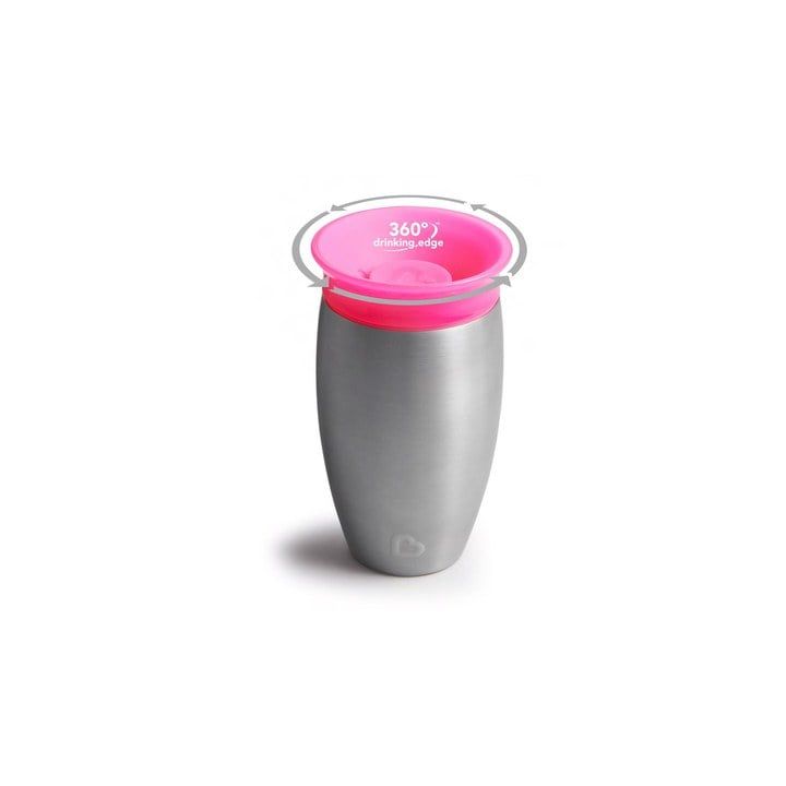Munchkin Ανοξείδωτο Ισοθερμικό Pink Miracle 360° Sippy Cup 296ml στο Placebopharmacy