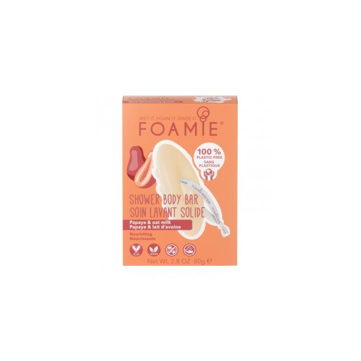 FOAMIE -  Papaya & Oat Milk Shower Body Bar 80gr στο Placebopharmacy