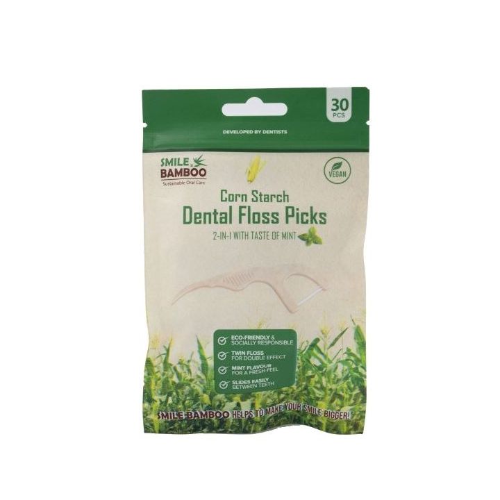 SMILE BAMBOO - Dental Floss Picks 30pcs στο Placebopharmacy