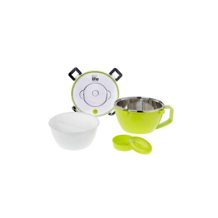 Ecolife Πράσινο φαγητοδοχείο thermos 850ml | Με χώρισμα στο Placebopharmacy