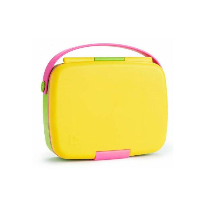 Munchkin Πλαστικό Παιδικό Σετ Φαγητού Yellow / Pink στο Placebopharmacy