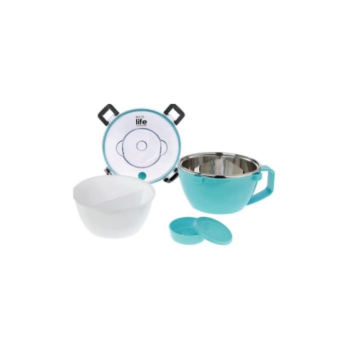 Ecolife Πράσινο φαγητοδοχείο thermos 850ml | Με χώρισμα στο Placebopharmacy