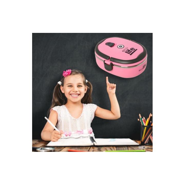 Ecolife Ροζ Φαγητοδοχείο Ανοξείδωτο 800ml στο Placebopharmacy